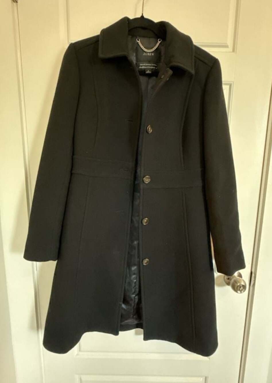 J.Crew Italian Double Cloth Wool Coat Black Size 4